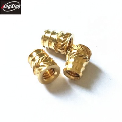 Custom M25 bonded brass ultrasonic insert in threaded nut for plastic case injection molded box