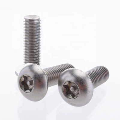 fastener socket T6 M6 M8  stainless steel  oval pan button round head six lobe anti theft  tamper proof torx pin security screw