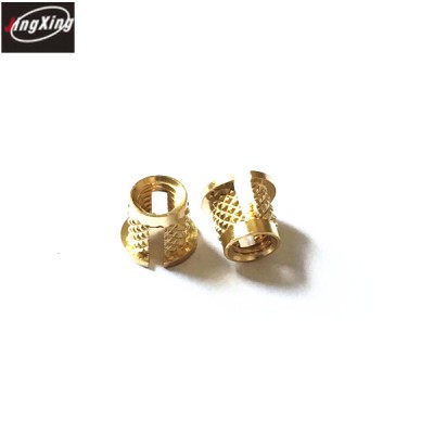 Headed slotted brass knurled expansion inserts threaded nut for laptops