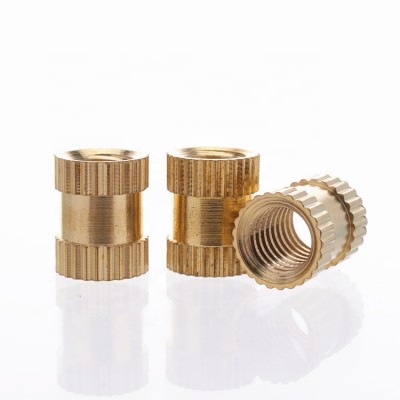 Custom M12 M14 M2.5 micro headed threaded ultrasonic insert brass knurled inserts nut for plastics injection box molding