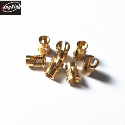 Brass Ultrasonic Heat Staking Knurled Threaded Inserts Nut for Plastic insert molding